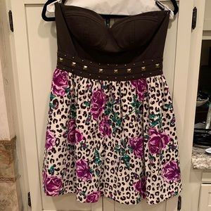 Strapless floral dress